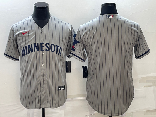 Men's Minnesota Twins Gray Alternate Replica Team Blank Jersey1