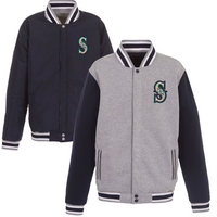 Men's Seattle Mariners JH Design Reversible Fleece Full-Snap Jacket