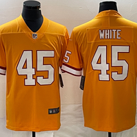 Men's Tampa Bay Buccaneers Devin White #45 Orange Throwback Game Jersey1