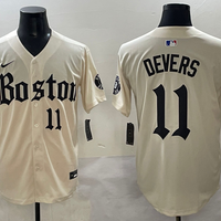 Men's Boston Red Sox Rafael Devers #11 Cream Replica Player Jersey