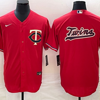 Men's Minnesota Twins Red Alternate Replica Team Logo Jersey1