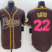 Men's San Diego Padres Juan Soto #22 Brown Replica Player Jersey1 Joint Edition