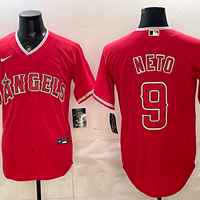 Men's Los Angeles Angels Zach Neto #9 Red Alternate Replica Jersey