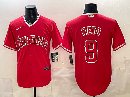 Men's Los Angeles Angels Zach Neto #9 Red Alternate Replica Jersey