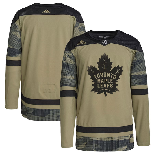 Men's Toronto Maple Leafs Camo Logo Military Appreciation Team Authentic Practice Blank Jersey1