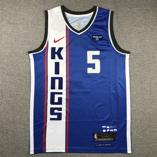 Men's Sacramento Kings De'Aaron Fox #5 Blue 2023/24 Swingman Jersey1 - City Edition