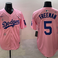 Men's Los Angeles Dodgers Freddie Freeman #5 Pink Alternate Replica Player Jersey1