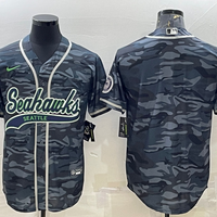 Men's Seattle Seahawks Grey Camouflage Blank Jersey