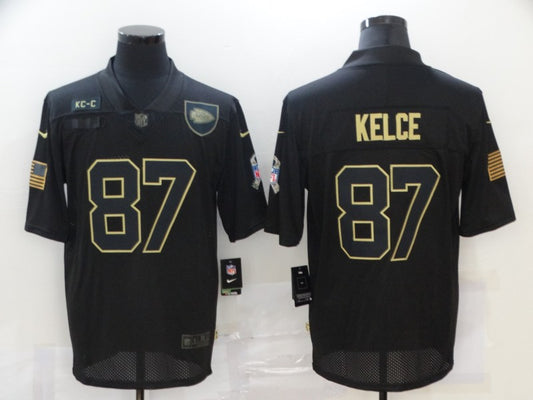 Men's Kansas City Chiefs #87 Travis Kelce Black Game Player Jersey1