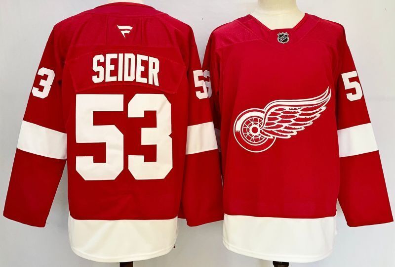 Men's Detroit Red Wings Moritz Seider #53 Fanatics Red Home Breakaway Player Jersey