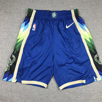 Men's Milwaukee Bucks 2022/23 Blue City Edition Basketball Shorts1