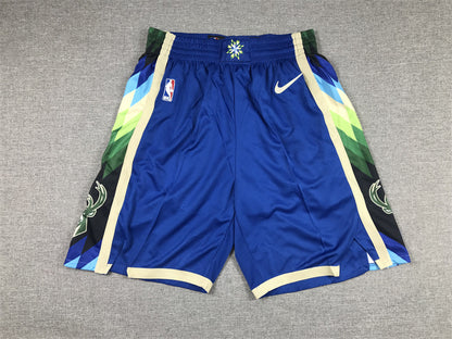 Men's Milwaukee Bucks 2022/23 Blue City Edition Basketball Shorts1