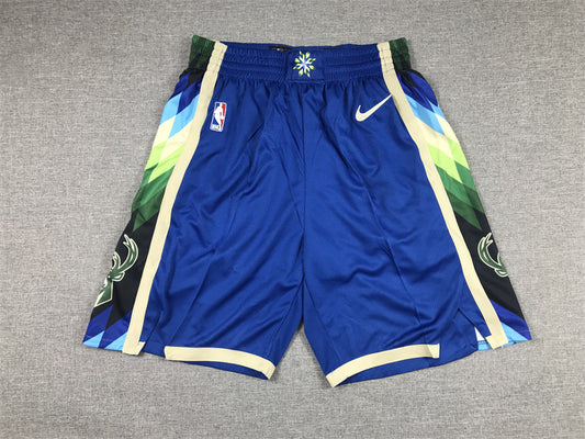 Men's Milwaukee Bucks 2022/23 Blue City Edition Basketball Shorts1