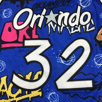 Men's Orlando Magic Shaquille O'Neal #32 Blue Swingman Graffiti Edition Jersey1