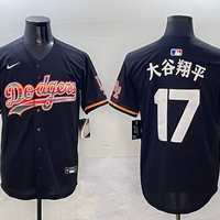Men's Los Angeles Dodgers Shohei Ohtani Black Alternate Team Jersey1