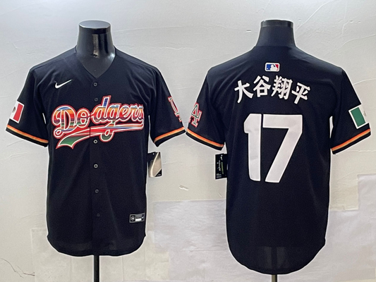 Men's Los Angeles Dodgers Shohei Ohtani Black Alternate Team Jersey1