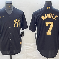 Men's New York Yankees Mickey Mantle #7 Black Limited Player Jersey1