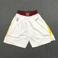 Men's Cleveland Cavaliers White Basketball Shorts1