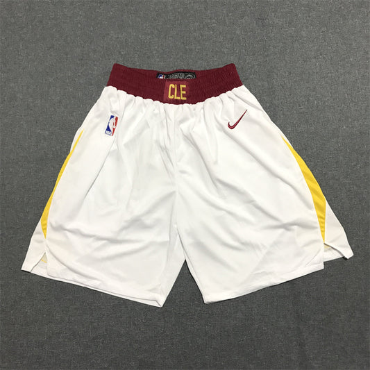 Men's Cleveland Cavaliers White Basketball Shorts1