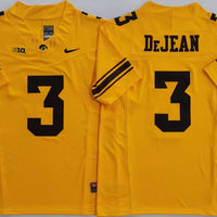 Men's Iowa Hawkeyes Cooper DeJean #3 Yellow Player Jersey