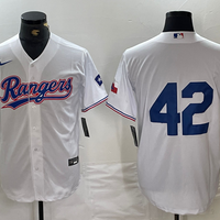 Men's Texas Rangers #42 White 2024 Jackie Robinson Day Home Limited Jersey1