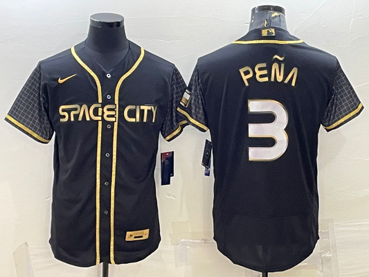 Men's Houston Astros Jeremy Pena #3 Black City Connect Replica Player Jersey1