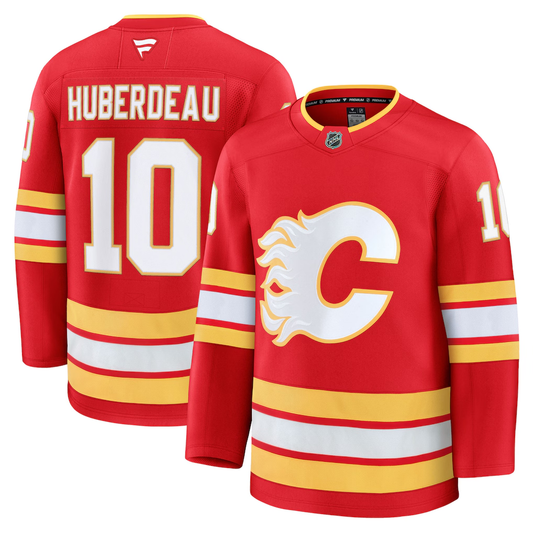 Men's Calgary Flames Jonathan Huberdeau #10 Fanatics Red Home Premium Jersey