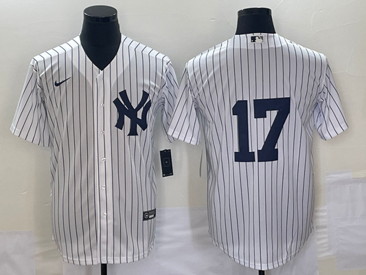 Men's New York Yankees Mickey Rivers #17 White Replica Player Name Jersey1