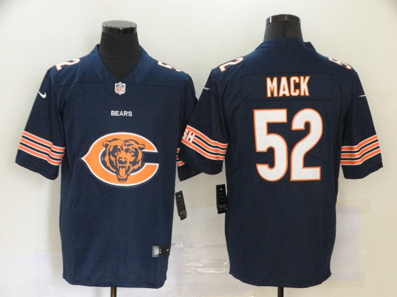 Men's Chicago Bears Khalil Mack #52 Navy Team Game Jersey1