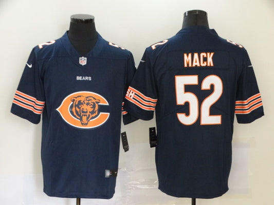 Men's Chicago Bears Khalil Mack #52 Navy Team Game Jersey1