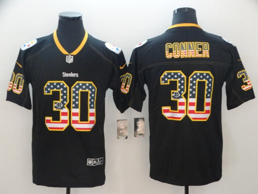 Men's Pittsburgh Steelers James Conner #30 Black Player Game Jersey1