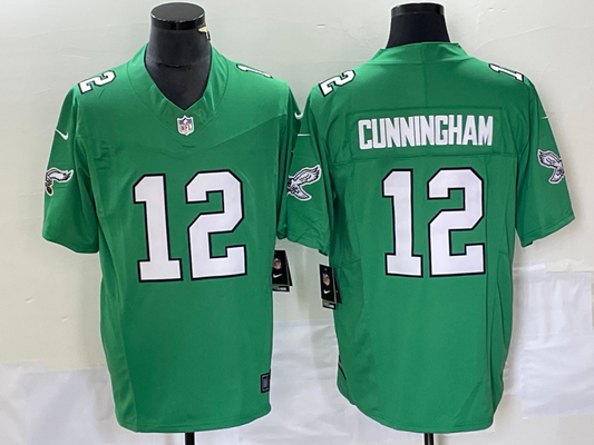 Men's Philadelphia Eagles Randall Cunningham #12 Kelly Green Game Jersey1