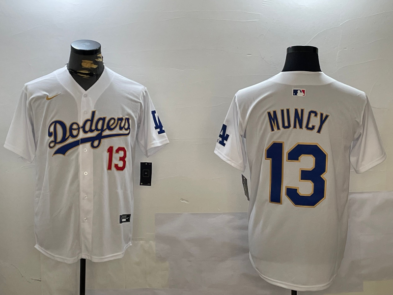 Men's Los Angeles Dodgers Max Muncy #13 White Replica Player Jersey1