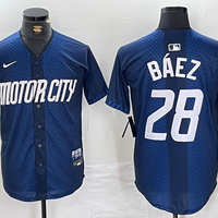 Men's Detroit Tigers Javier Baez #28 Navy 2024 City Connect Limited Player Jersey1