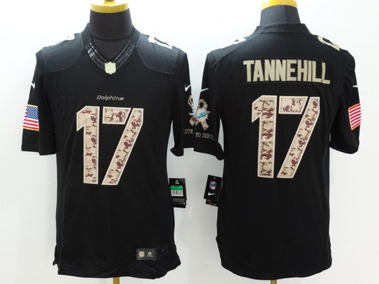 Men's Miami Dolphins Ryan Tannehill #17 Black Game Jersey1