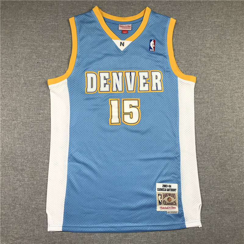 Men's Denver Nuggets Carmelo Anthony #15 NBA Blue Player Jersey1