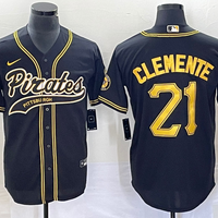 Men's Pittsburgh Pirates Roberto Clemente #21 Black Replica Team Jersey1 Joint Edition