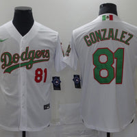 Men's Los Angeles Dodgers Victor Gonzalez #81 White Stitched Jersey1