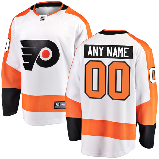 Men's Philadelphia Flyers White Custom Player Game Jersey1