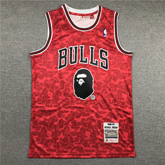Men's Chicago Bulls Michael Jordan #23 Red 1996-97 Hardwood Classics Authentic Jersey1