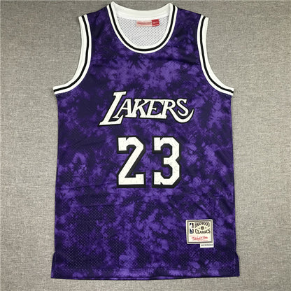 Men's Los Angeles Lakers LeBron James #23 Purple Galaxy Swingman Jersey1