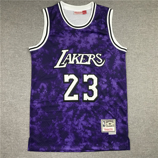 Men's Los Angeles Lakers LeBron James #23 Purple Galaxy Swingman Jersey1