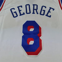 Men's Philadelphia 76ers Paul George #8 White Swingman Jersey1 - Association Edition