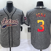 Men's Houston Astros Jeremy Pena #3 Gray Replica Player Jersey1 Joint Edition