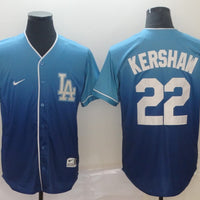 Men's Los Angeles Dodgers Clayton Kershaw #22 Blue Stitched Player Jersey1