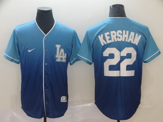 Men's Los Angeles Dodgers Clayton Kershaw #22 Blue Stitched Player Jersey1