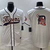 Men's Detroit Tigers White Replica Jersey1 Joint Edition
