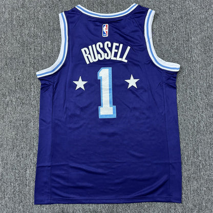 Men's Los Angeles Lakers D'Angelo Russell #1 Purple Swingman Jersey1
