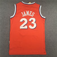 Men's Cleveland Cavaliers LeBron James Orange Hardwood Classics Swingman Jersey1
