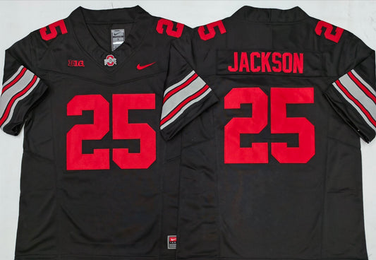 Men's Ohio State Buckeyes Bo Jackson #25 Black Player Game Jersey